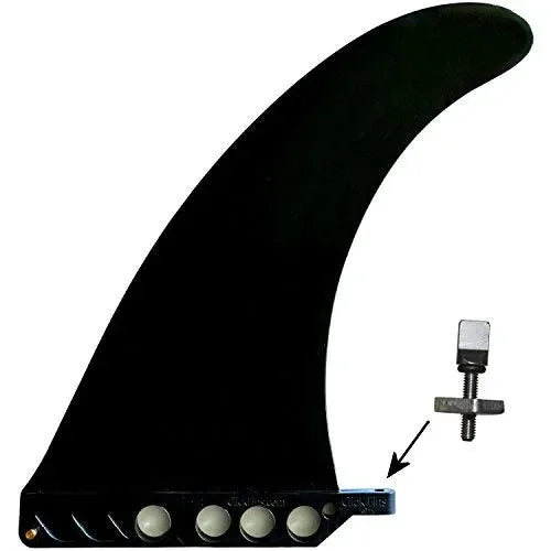 9 inch dolphin shape rigid paddleboard fin with tool-less screw for SUP stability.