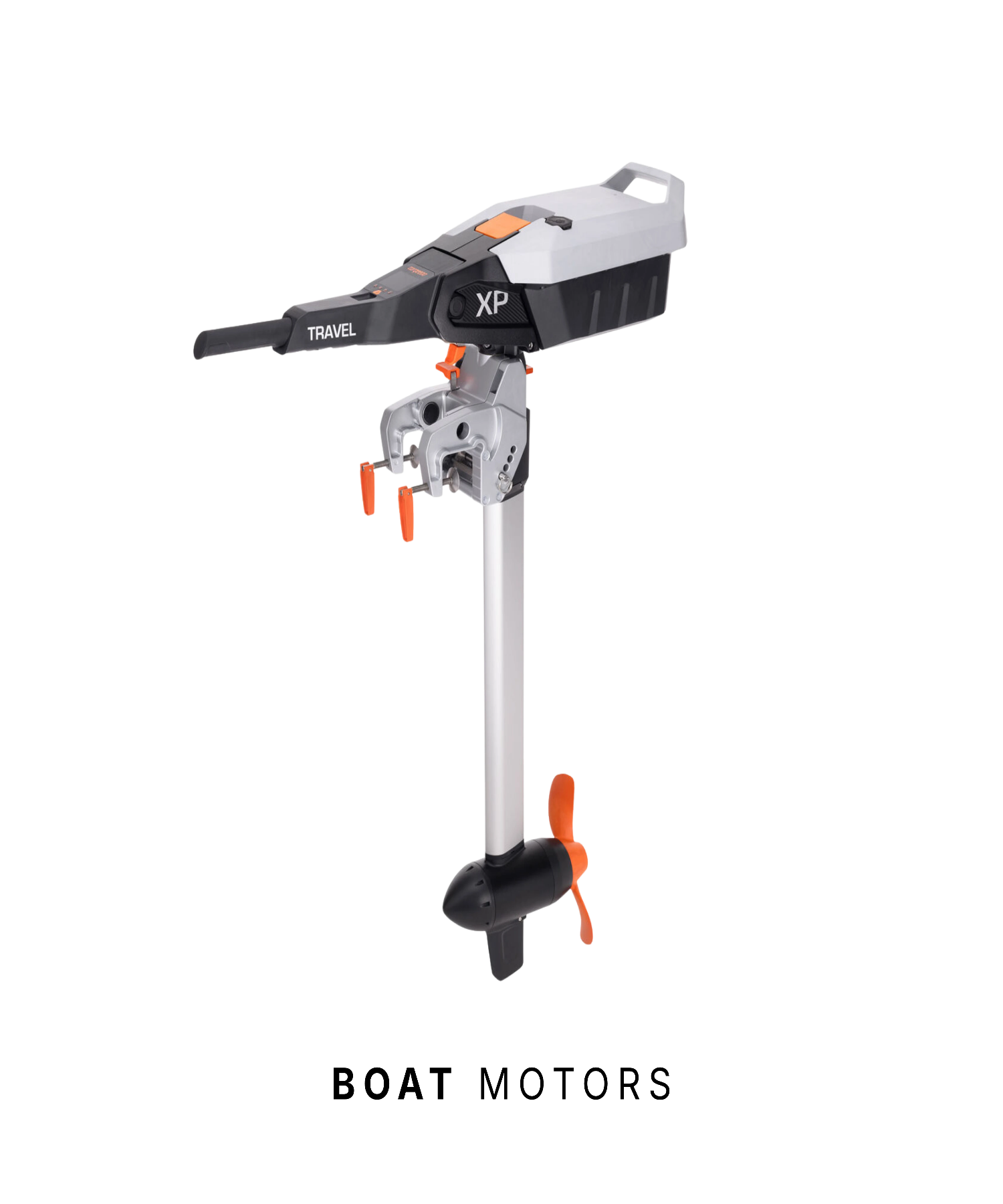 Small outboard boat motor on a white background with 'XP' branding.