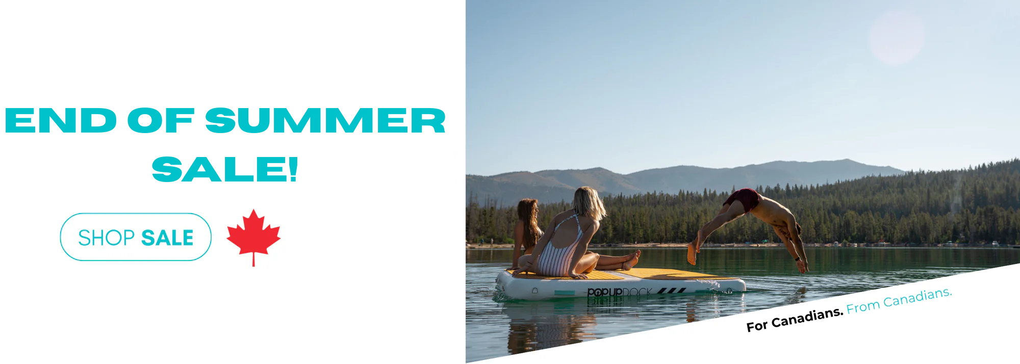 End of Summer Sale promotion for POP dock inflatable platforms.