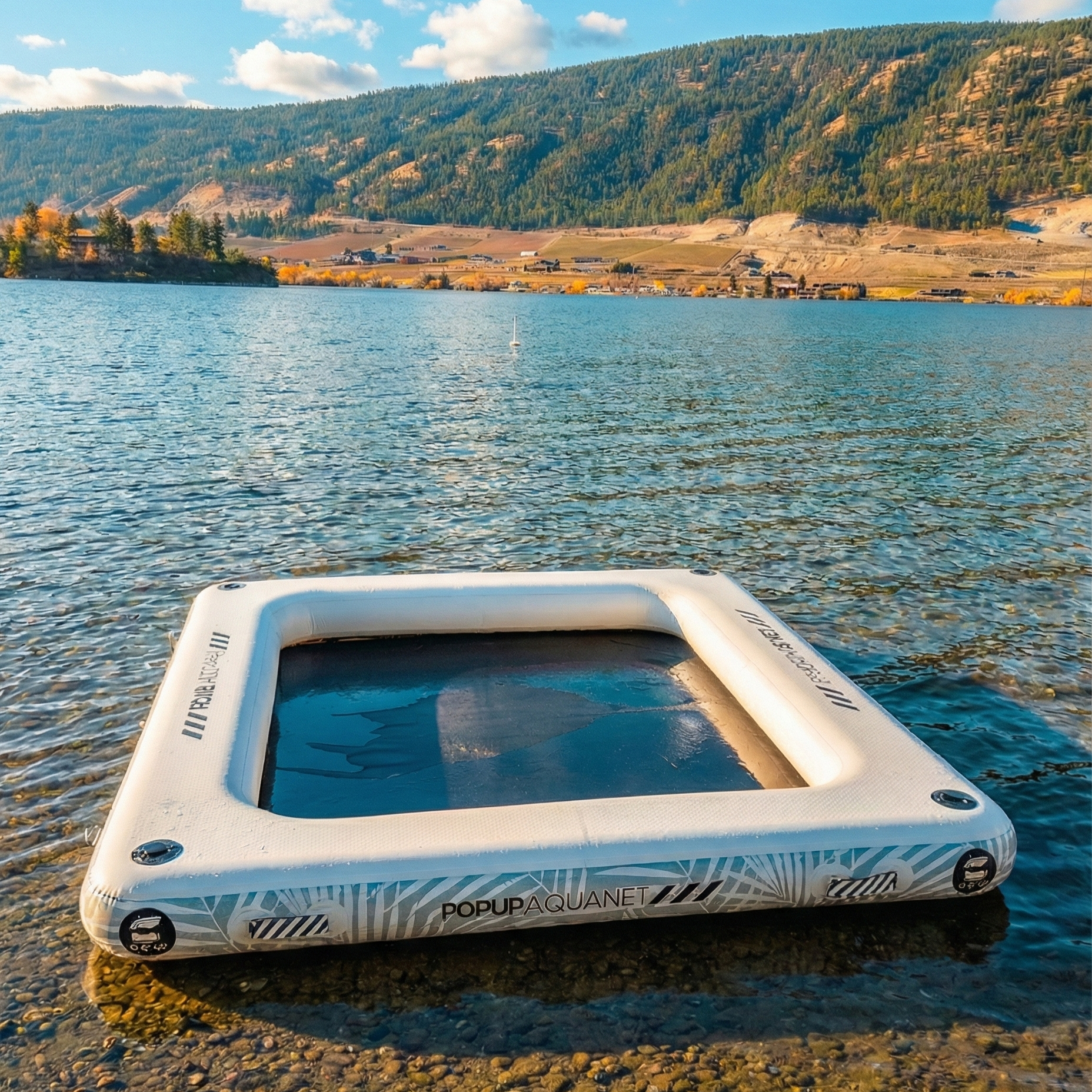 POPUP AQUANET 8' Inflatable Water Net - Ocean, Lake & Pool Lounging Platform