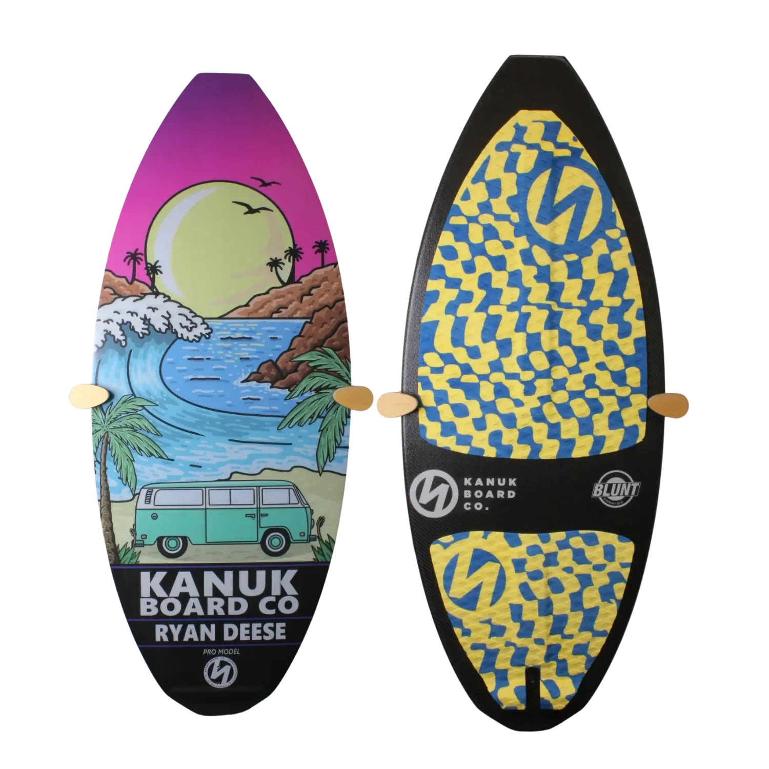 Blunt Deese Mode wakeskim board with graphic design featuring van and sunset.