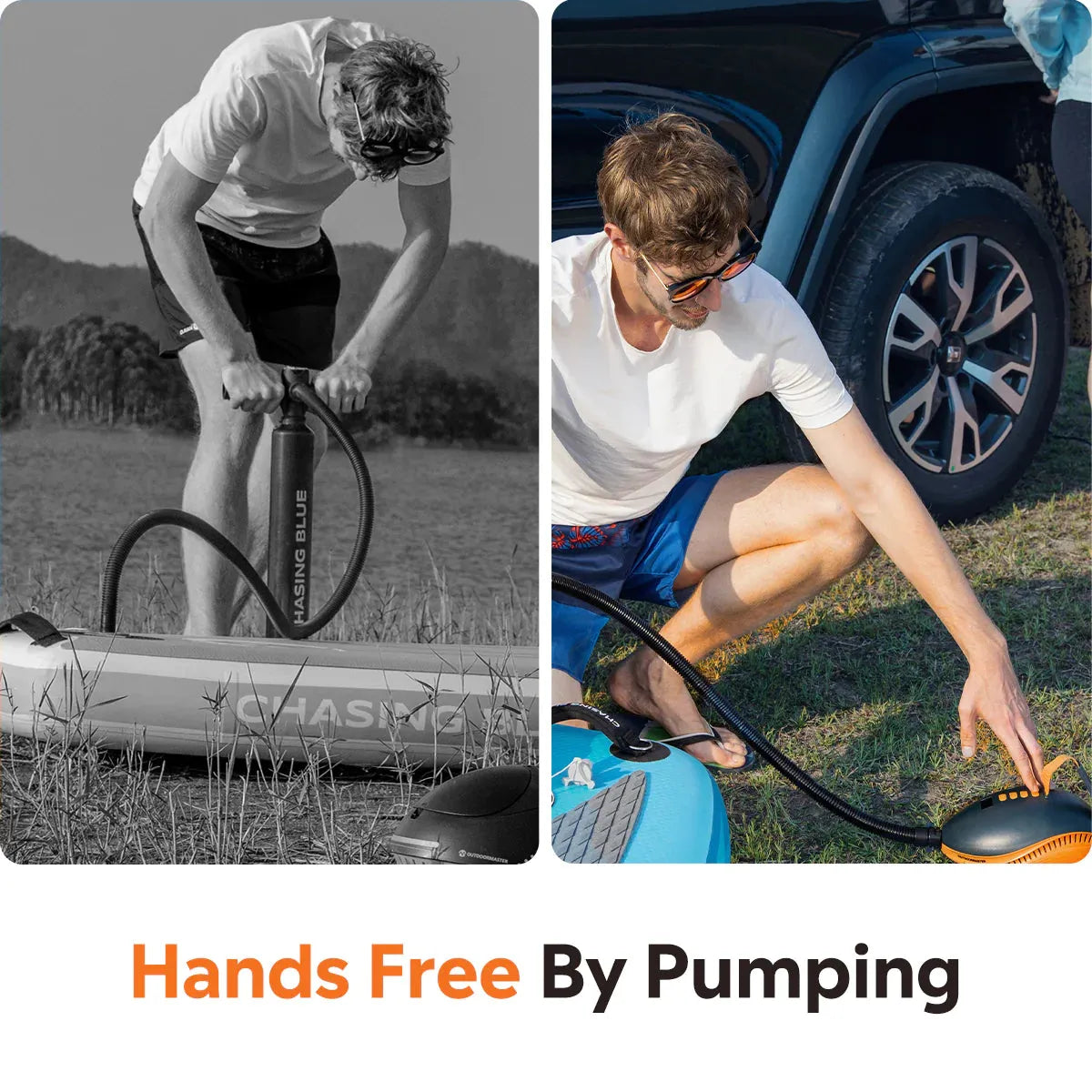 Dolphin II electric pump with digital display and precise PSI control for paddleboards.