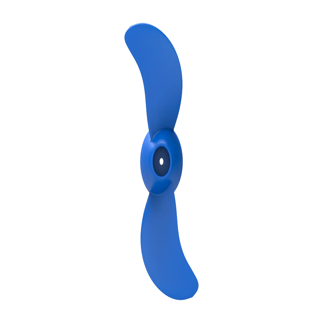 Blue propeller on a white background
