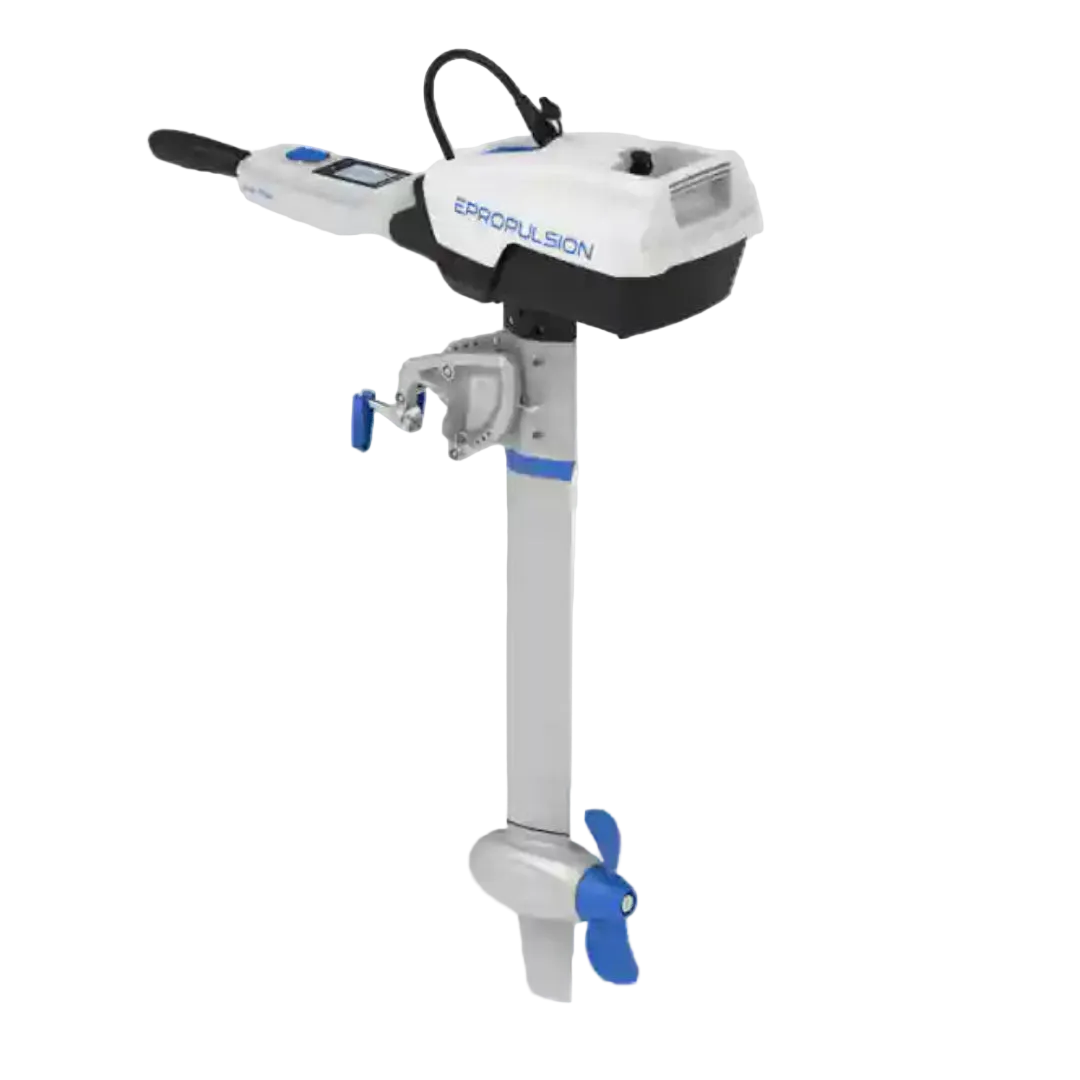 Epropulsion outboard motor on a white background