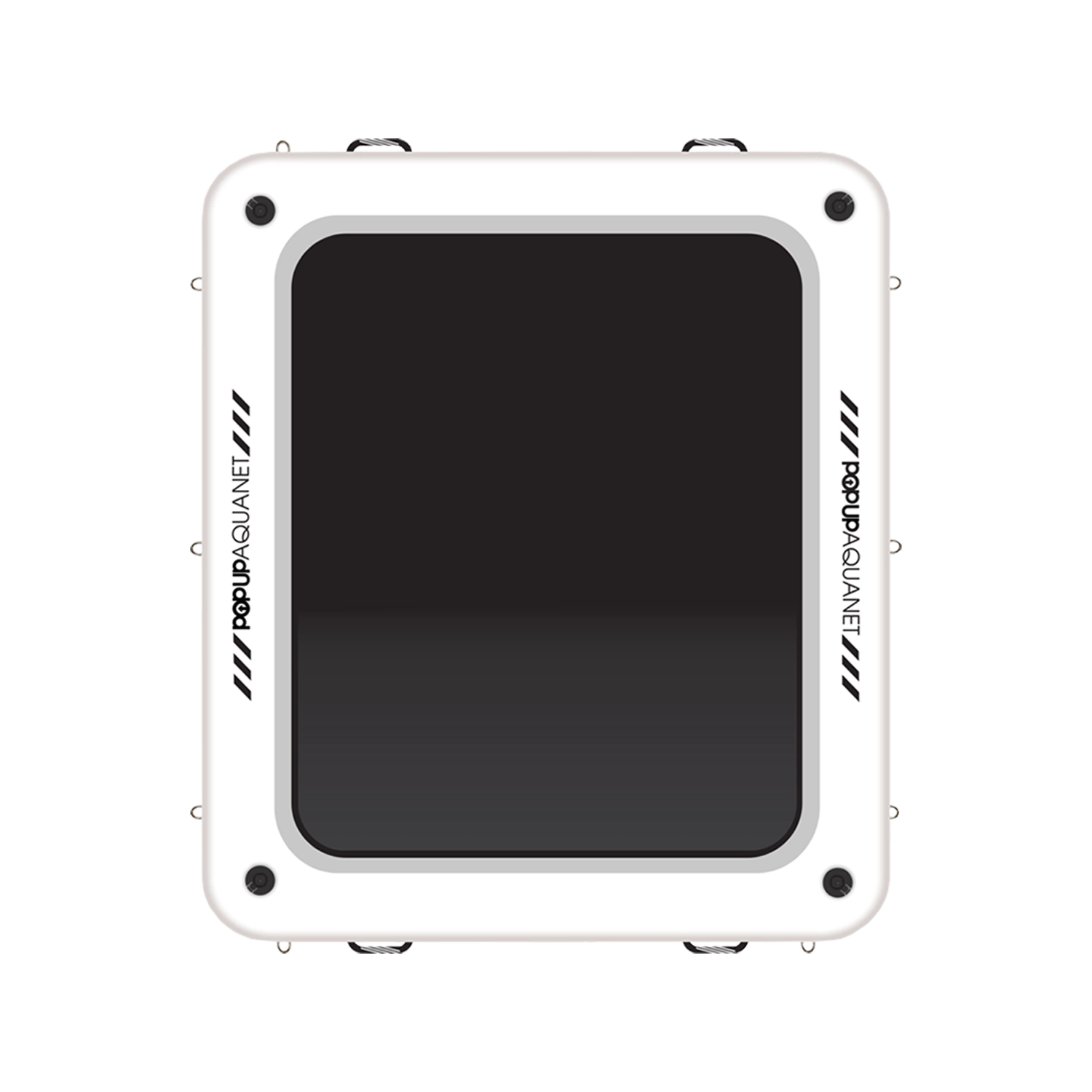 Top view of POP Aqua Net inflatable lounge with open center design.