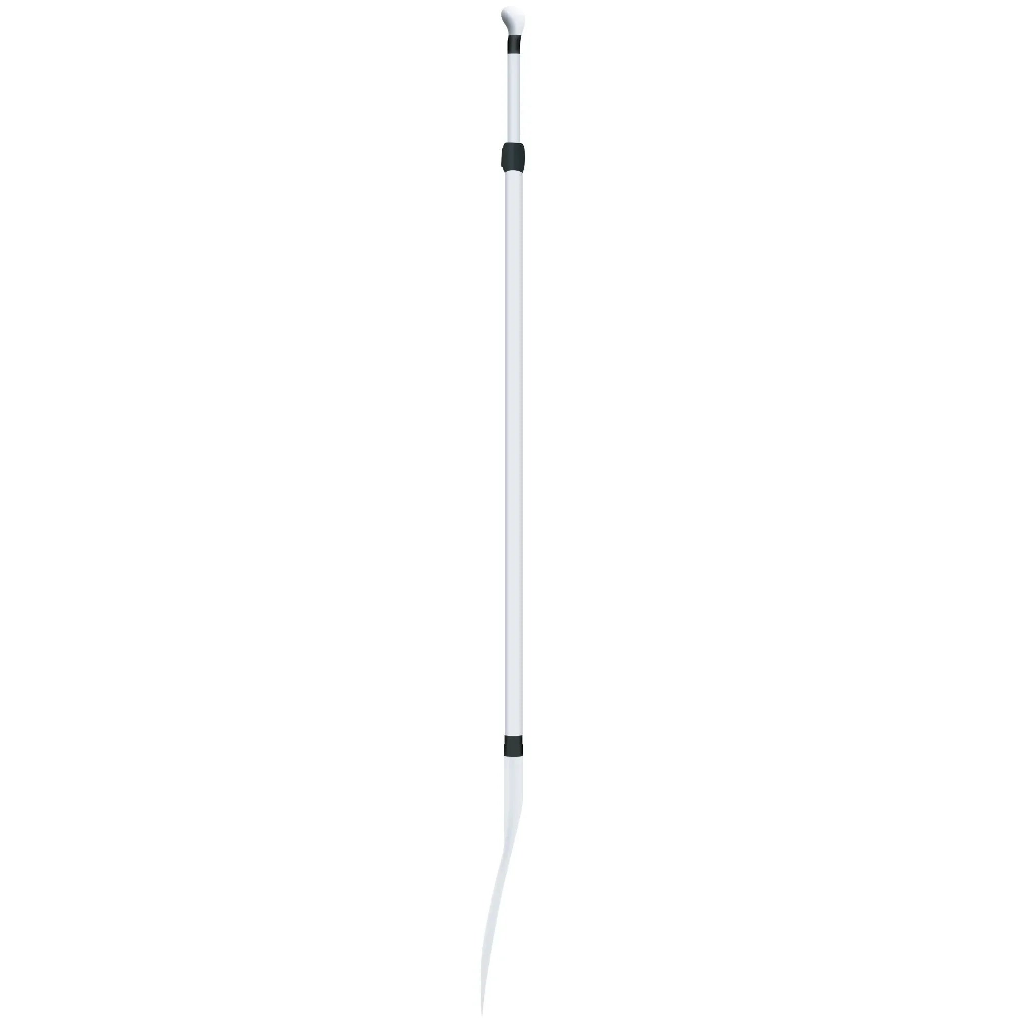 Side profile of white POP Trooper paddle with durable shaft.