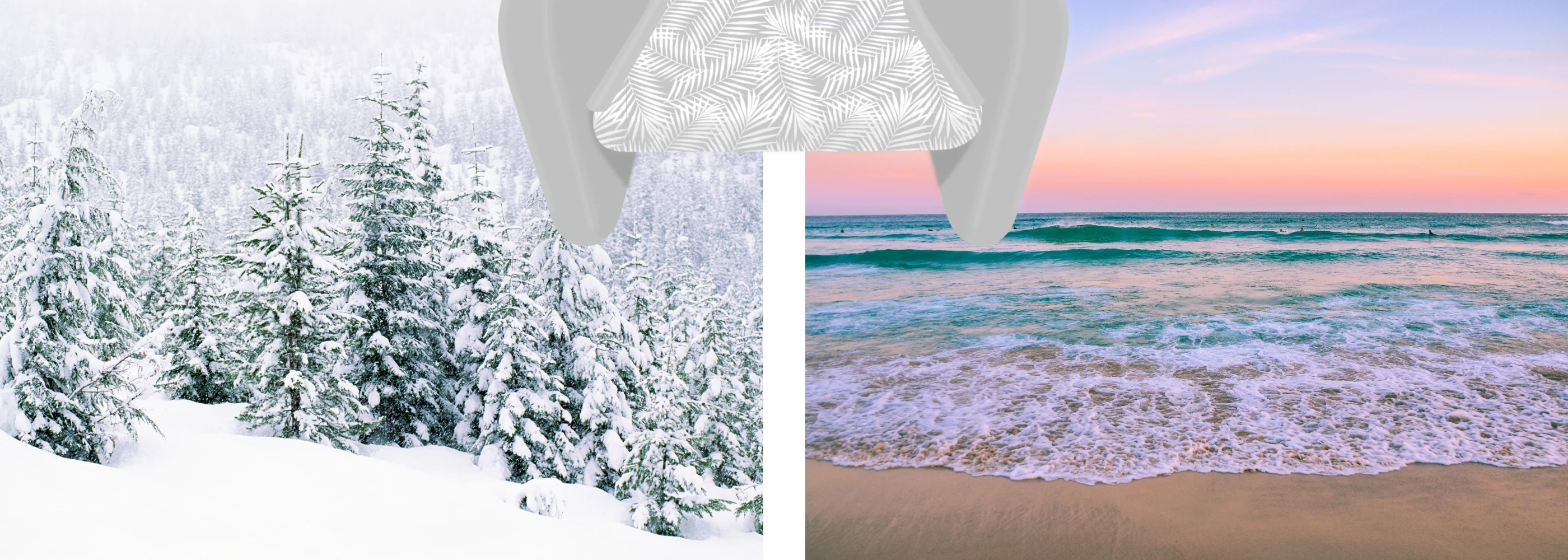 POP Up Chair inflatable seat shown with winter snow and summer beach background, highlighting all-season versatility.