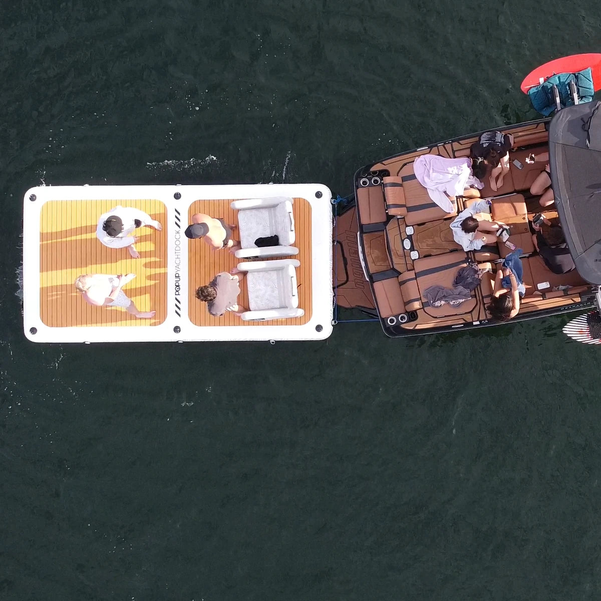 14' Inflatable Floating Dock - POPUP YACHTDOCK - Premium Yacht Platform for Boats & Water Sports