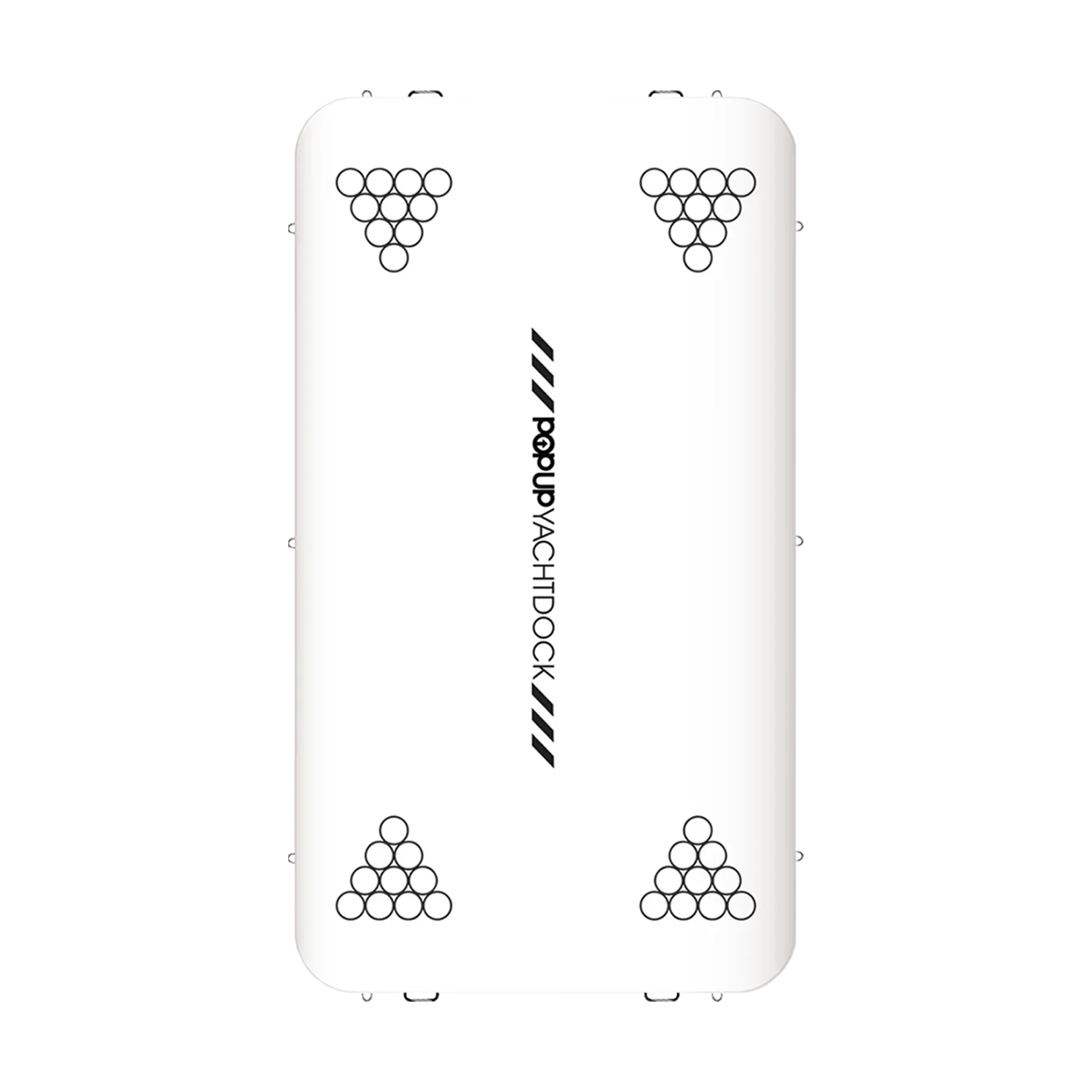 Overhead view of POP YachtDock inflatable platform with spacious teak-like non-slip surface.