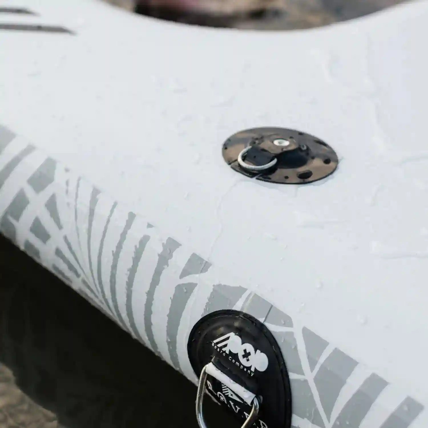 POP AquaDock screw-in mount and D-ring detail for securing accessories.