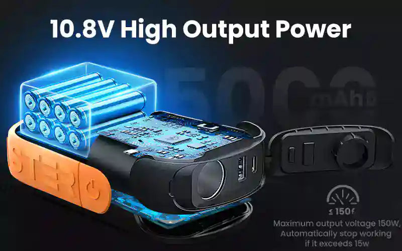 High output 12V power bank 5000mAh with 150W max voltage for powering electric SUP pumps.