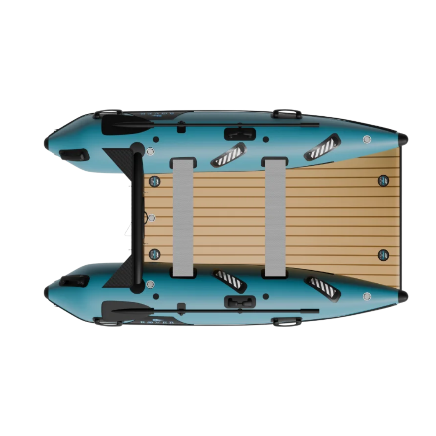 Top deck view of the Rover Marine Battle Cat inflatable boat.