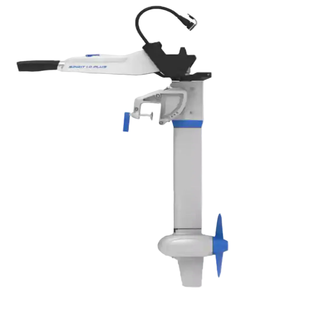 electric out board and steering system on a white background