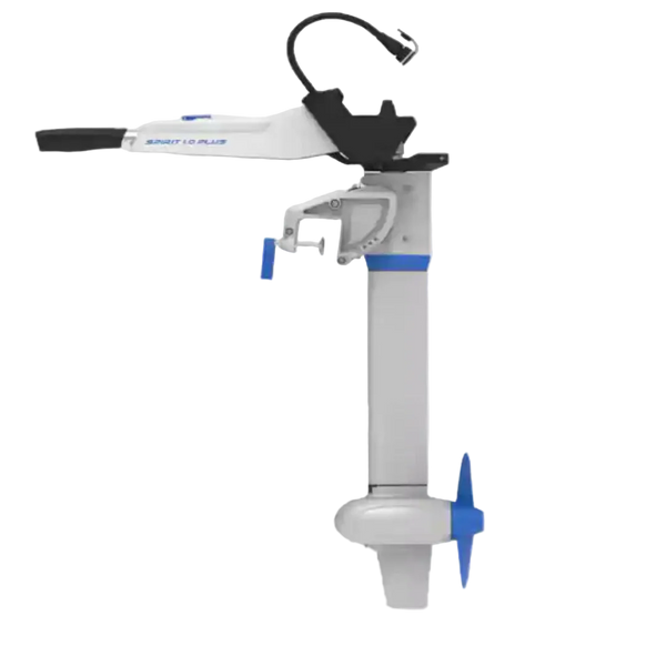 electric out board and steering system on a white background