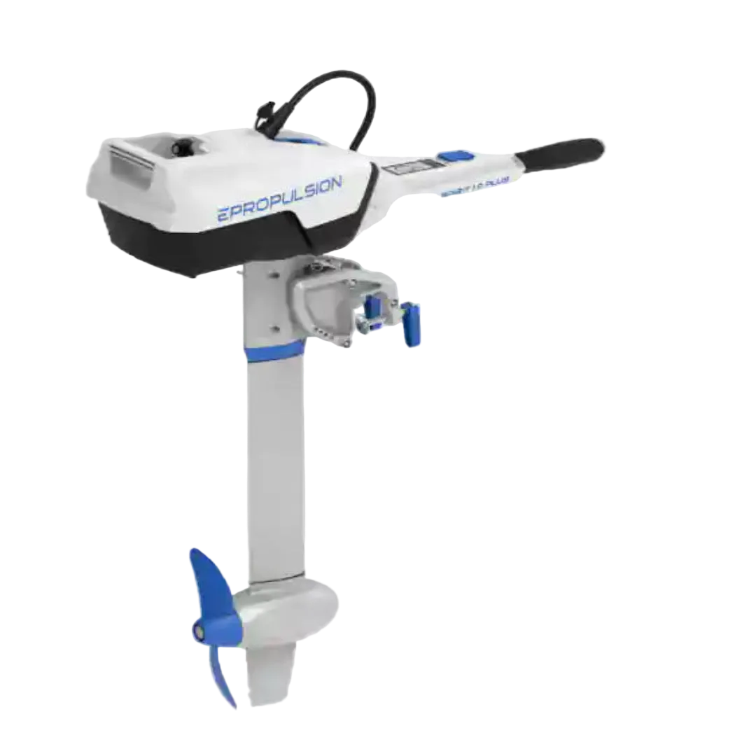 Outboard motor with 'EPropulsion' branding on a white background