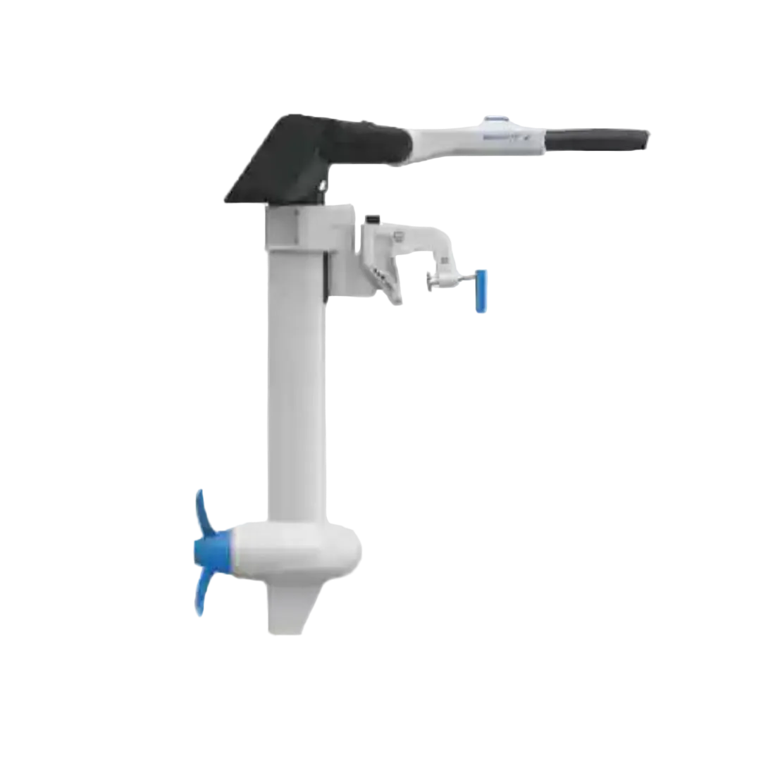 electric outboard motor on a white background