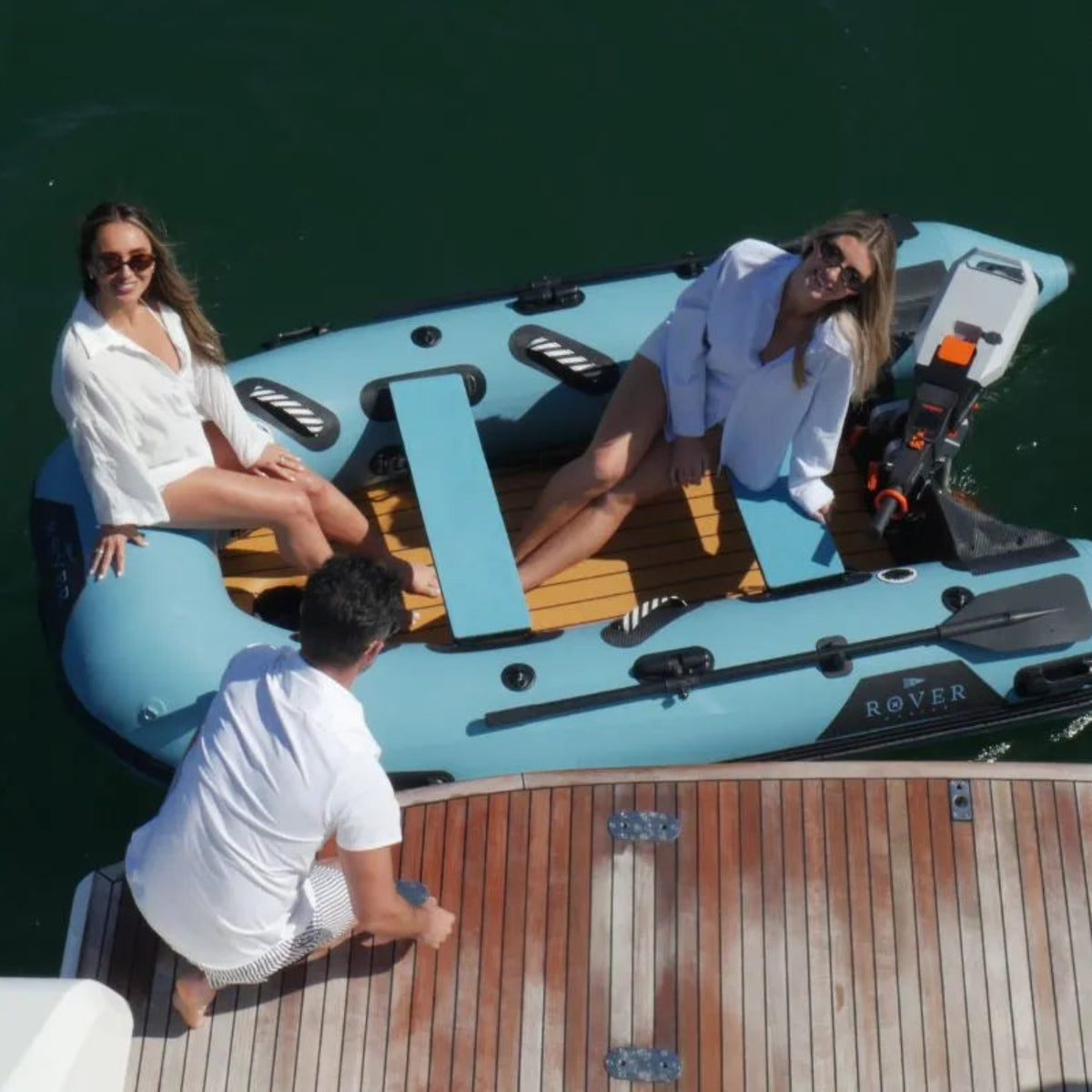 Family and friends cruising and enjoying a ride together on the 10ft battle boat.