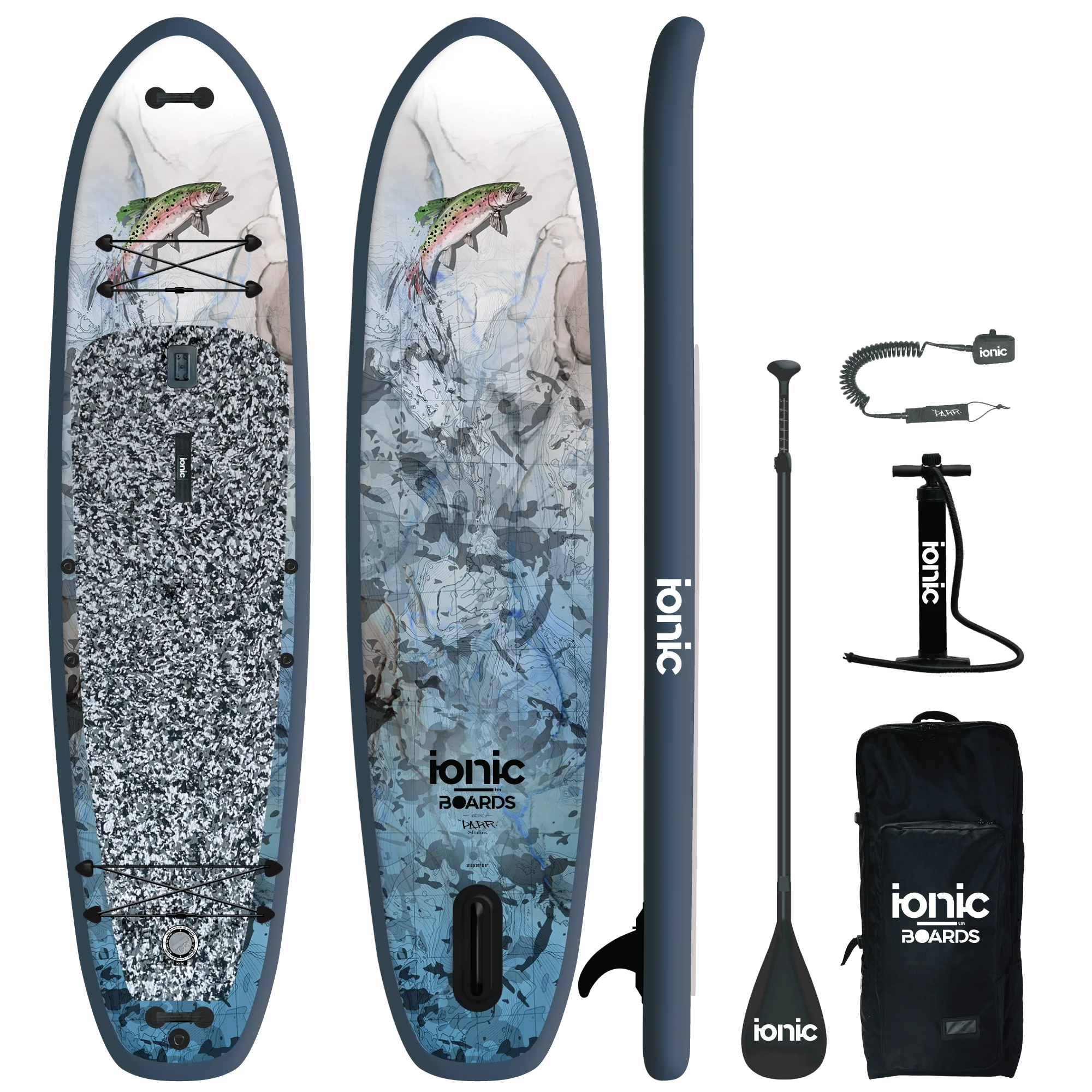 Ionic Adventure - Hook Em Edition - 11'6 Inflatable Paddle Board Package