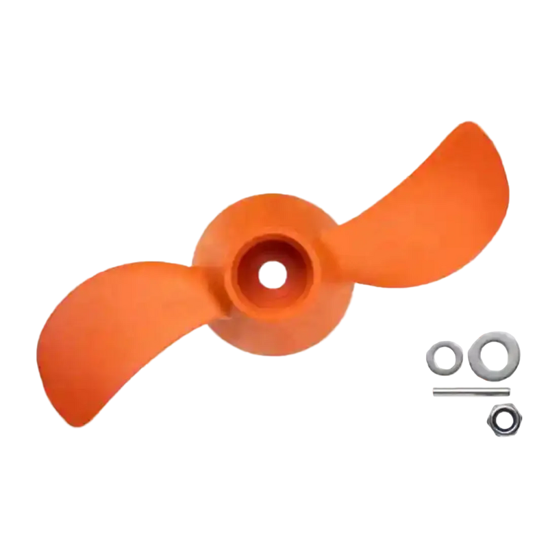 Orange propeller with a white background