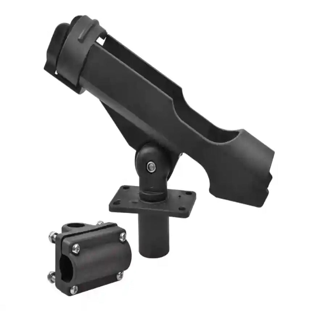 Black metal bracket on a white background