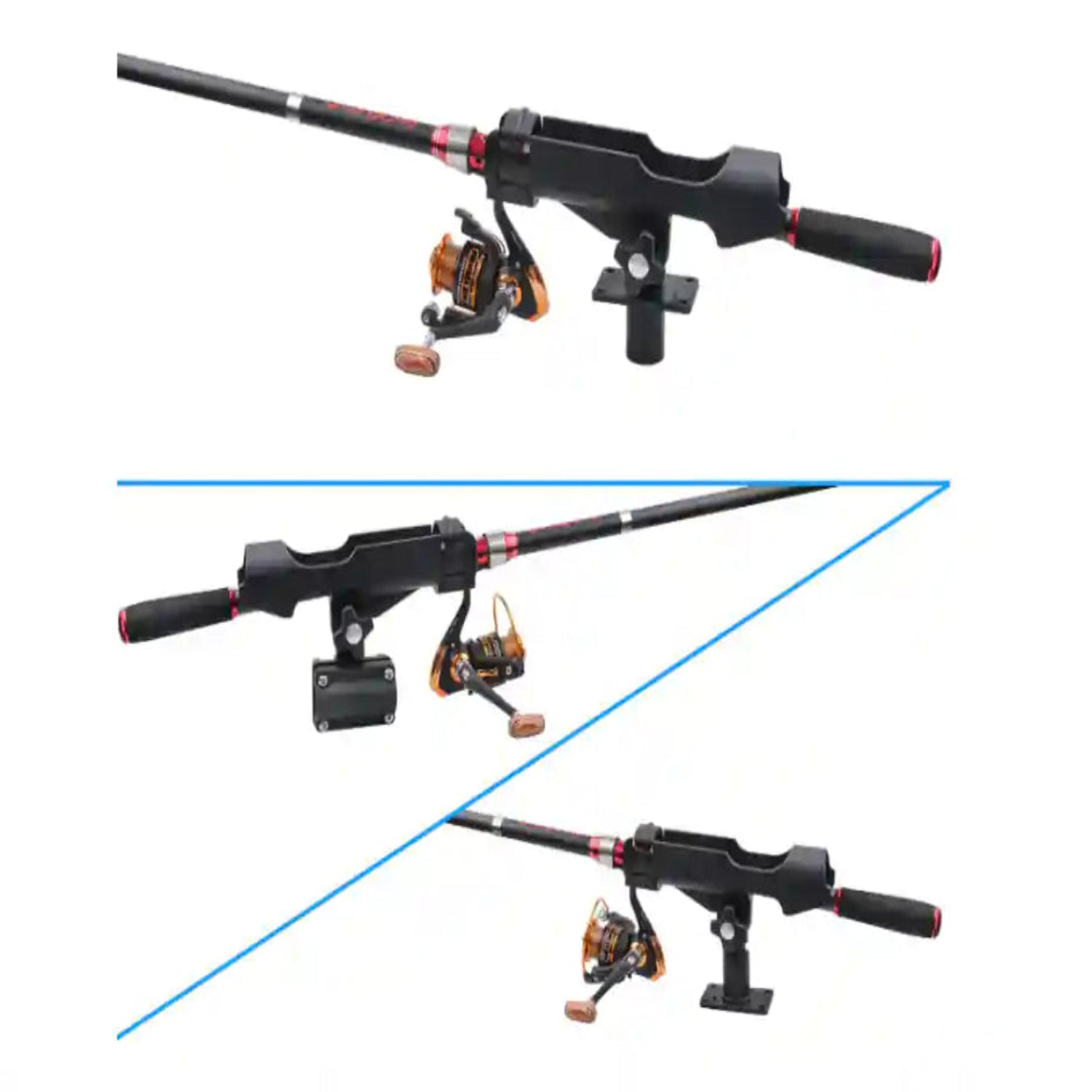 Fishing rod and reel set on a white background