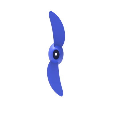 the image is showing blue propeller for outboard motor