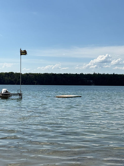 AquaDock anchored out on a lake