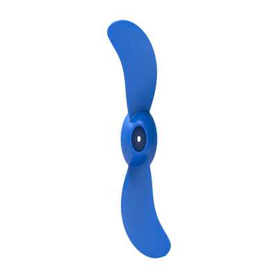 Blue propeller on a white background