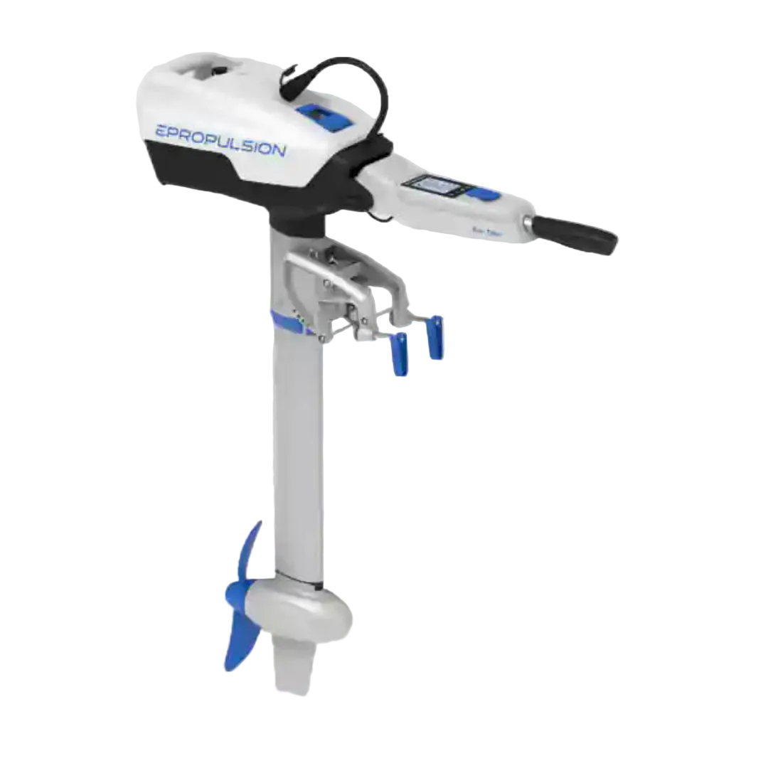 Epropulsion outboard motor on a white background