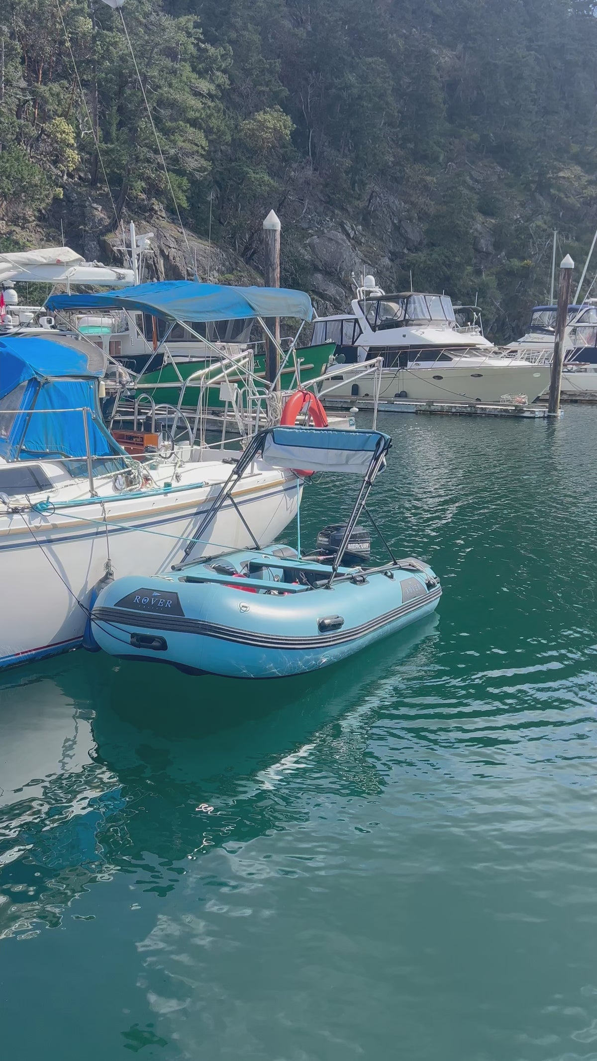 A video clip of the 10ft battle boat secured and floating dockside.