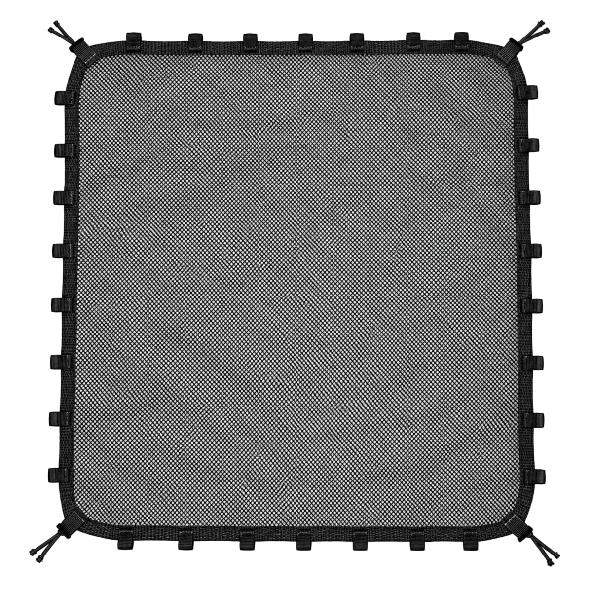 Front view of the black replacement mesh net for POPUP AquaNet and AquaDock with reinforced edges and attachment loops.