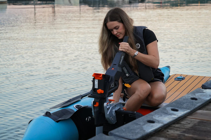 Installing a Torqeedo Travel XS electric outboard on the 8 ft Battle Cat