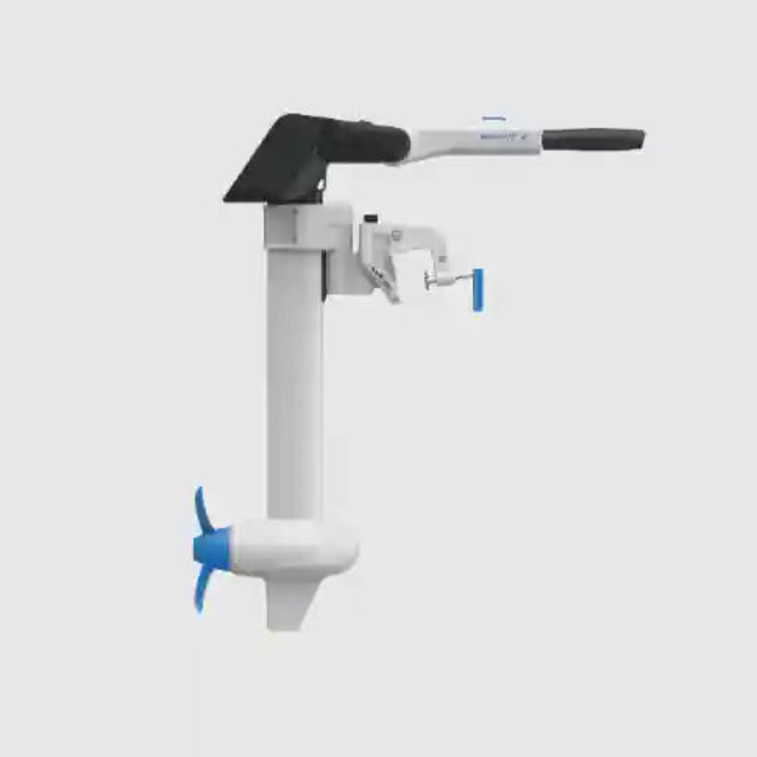 electric outboard motor on a white background