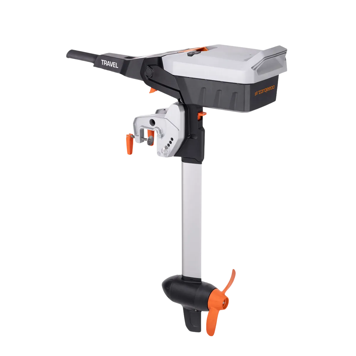 Side profile of Torqeedo Travel 1103 S compact electric motor.