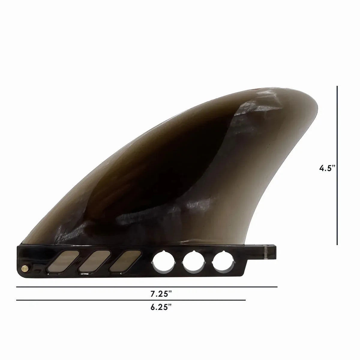 Vamo 4.6" mid-profile flex fin for paddleboards with durable, flexible design.