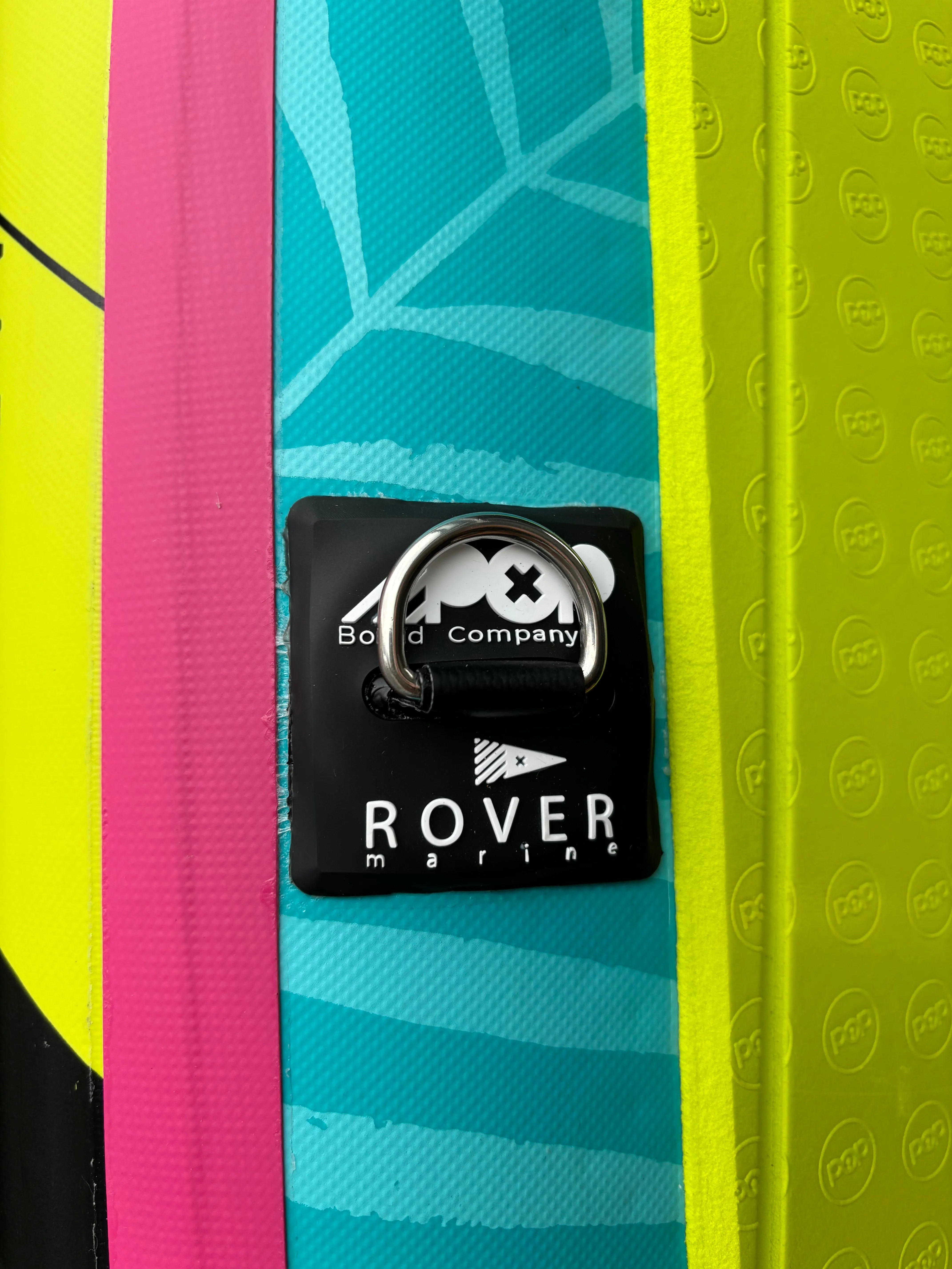 POP Board Co. logo on the side rail of Yacht Hopper 11'0 inflatable paddleboard.